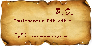 Paulcsenetz Dömös névjegykártya